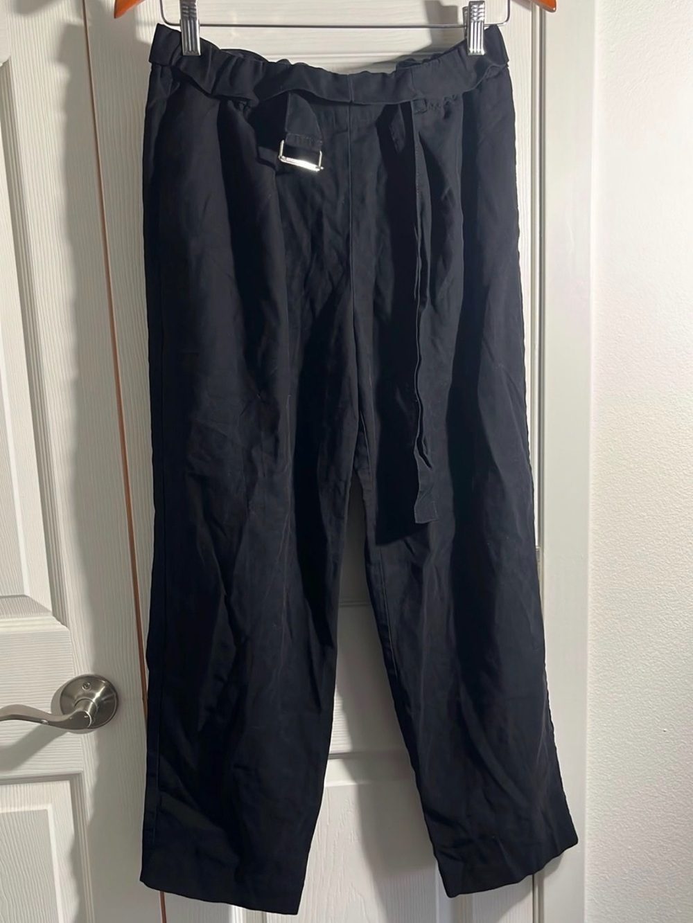 ♥️Worthington Black Paperbag Waist Tie Trousers
